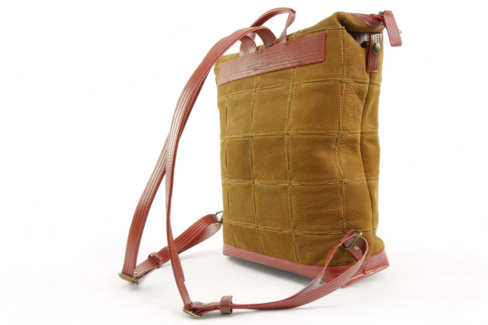 Large Upcycled Leather Backpack