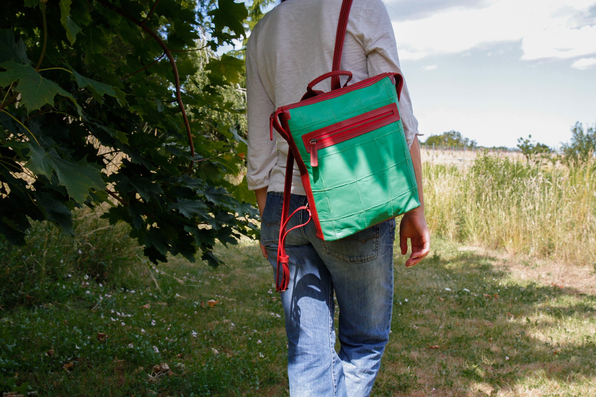 Sustainable luxury Small Leather Backpack