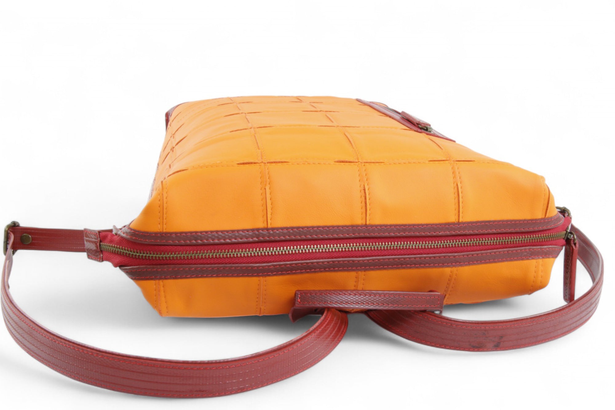 Fire-hose and leather backpack