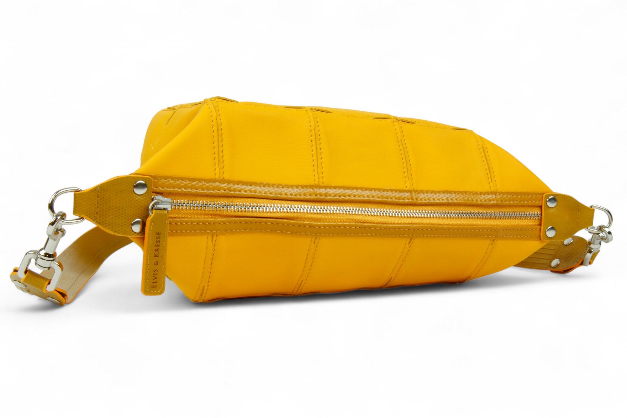 Upcycled leather crossbody bag