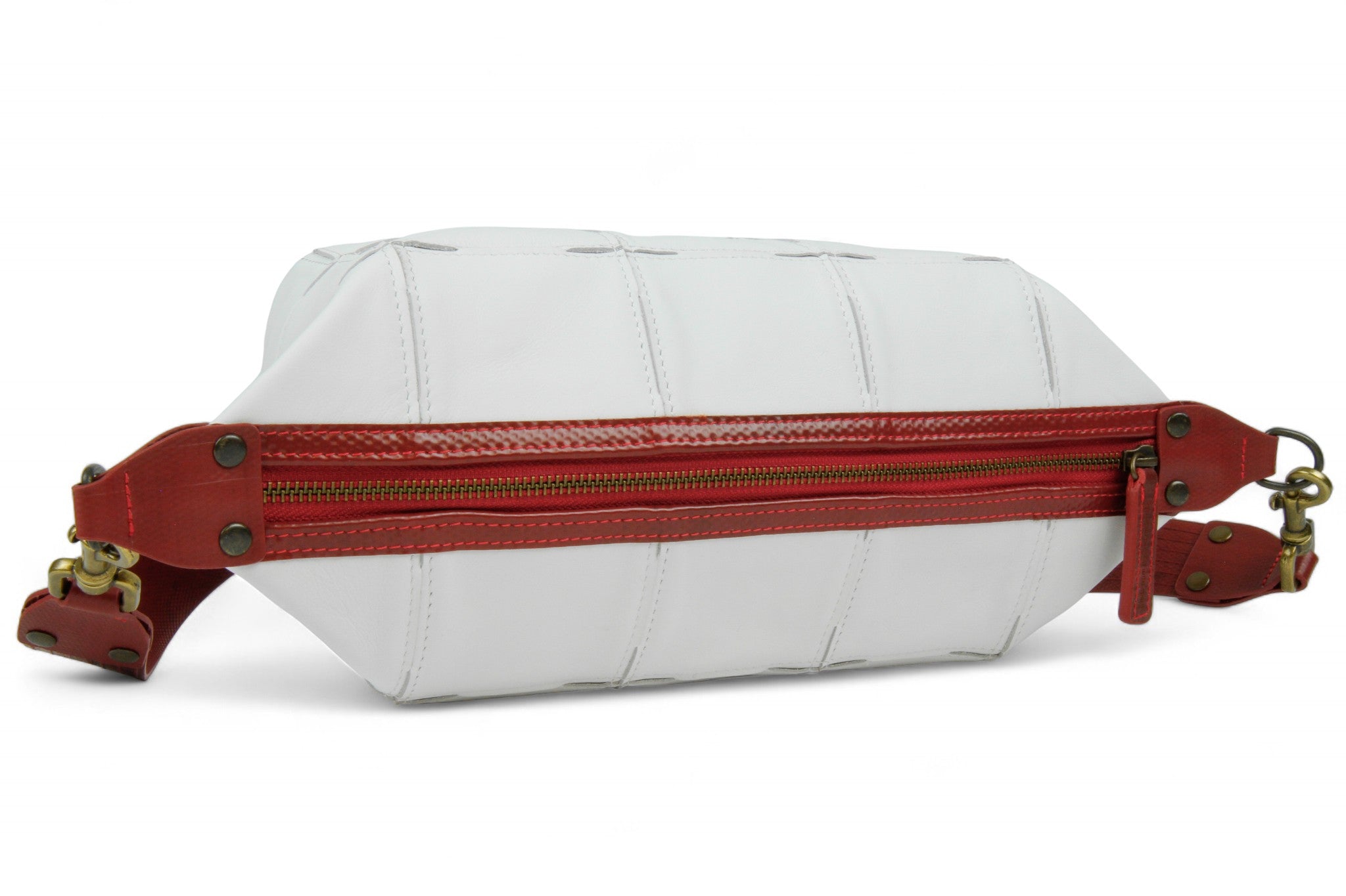 Upcycled leather crossbody bag