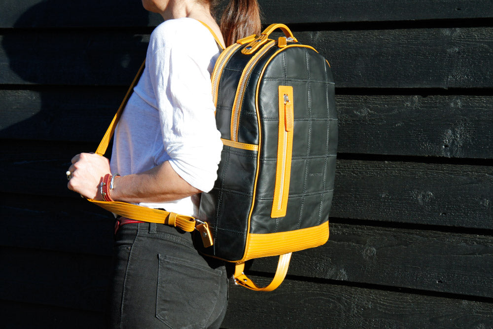 Sustainable leather backpack