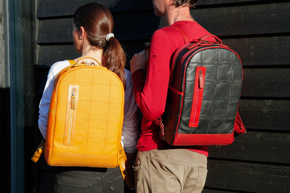 Sustainable leather backpack