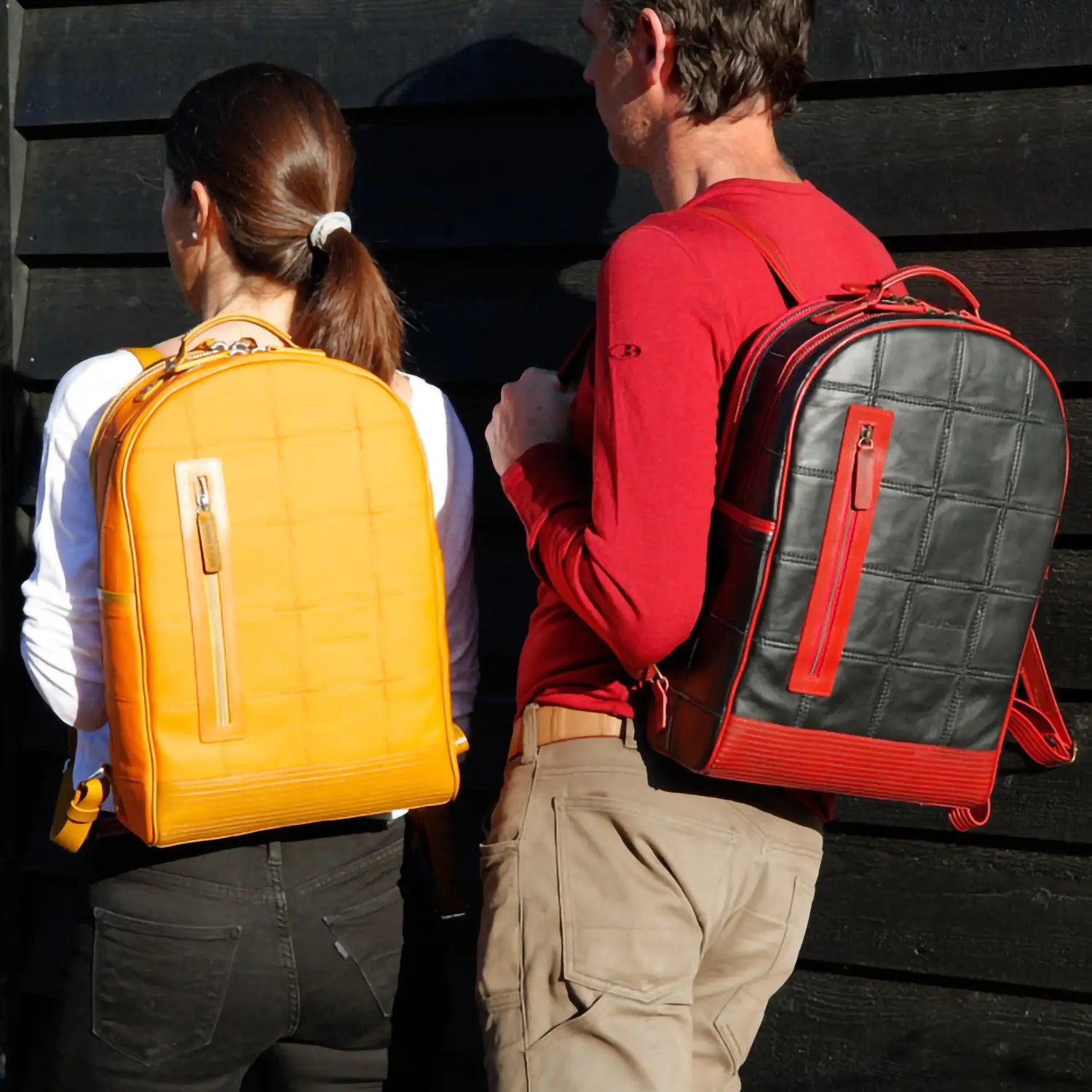 Voyager Backpack | Leather & Fire-hose