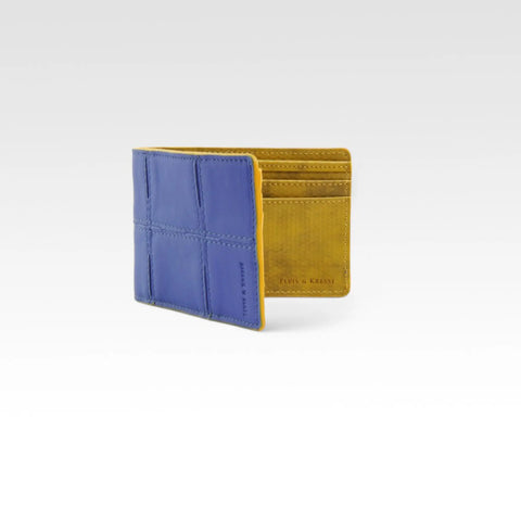 The Elvis & Kresse Compact Leather Wallet with upcycled parachute lining, a slimline wallet, when you only need a few cards