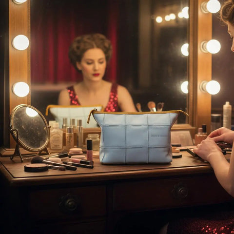 Cosmetics Case / Toiletry Bag | Leather & Fire-hose