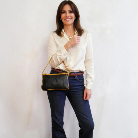 Crossbody Clutch | Leather & Fire-hose
