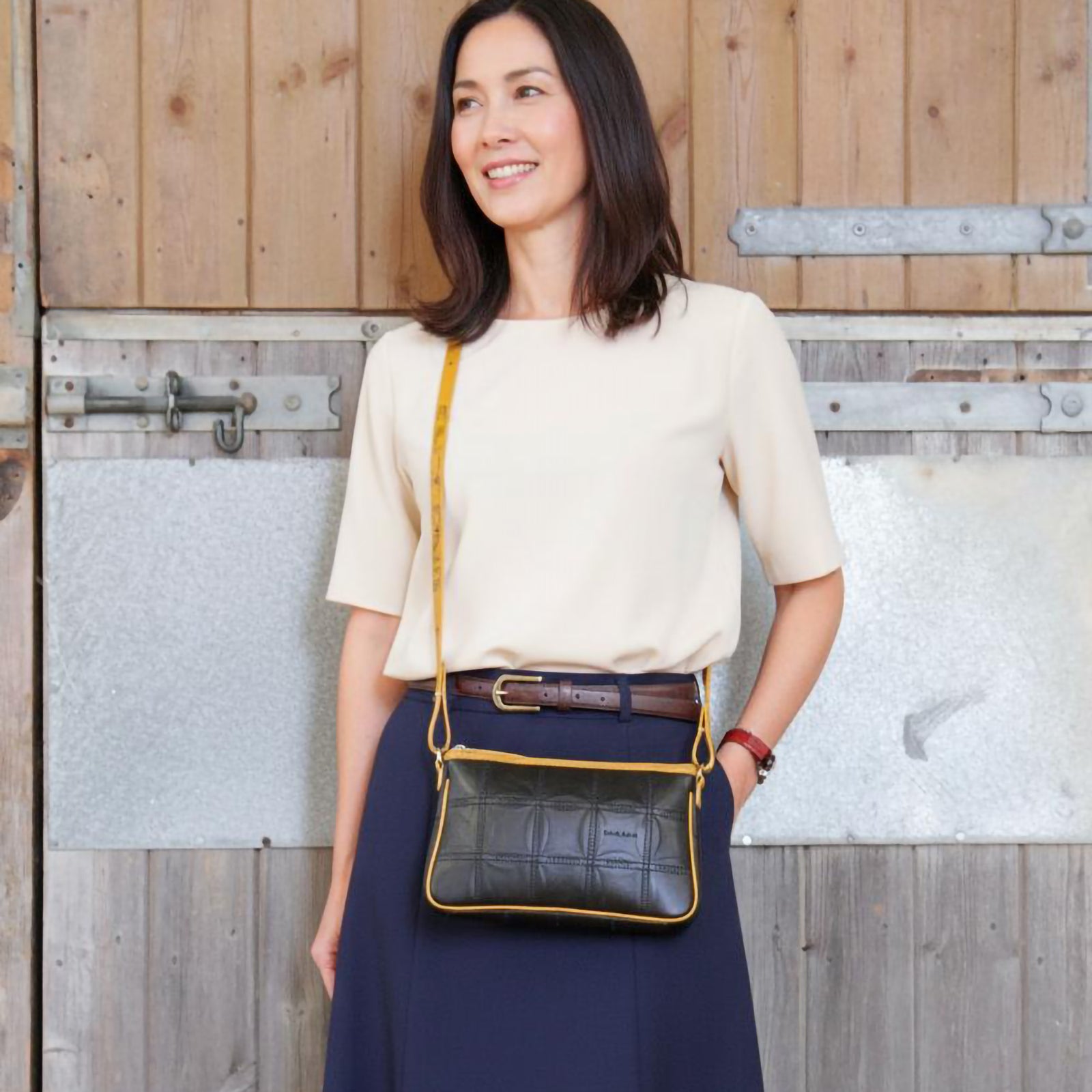 Crossbody Clutch Bag | Leather & Fire-hose