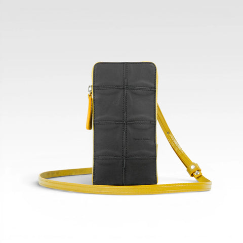 Elvis & Kresse Crossbody Pouch, sustainably made from upcycled Rolls Royce leather  and recycled London Fire Brigade firehose