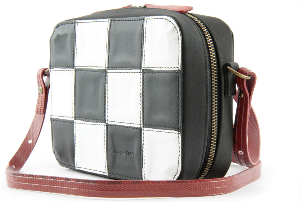 recycled leather handbag