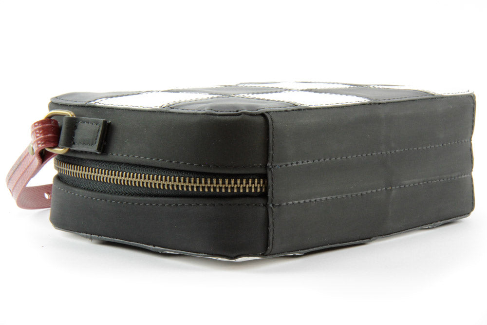 recycled leather handbag
