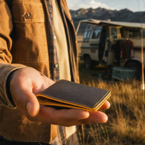 Elvis & Kresse credit card case, sustainably made from upcycled materials