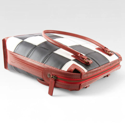 sustainable leather tote bag made from rescued materials