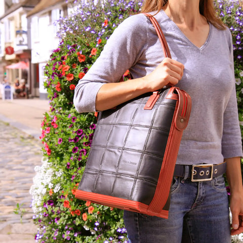 Dutch Tote | Leather & Fire-hose