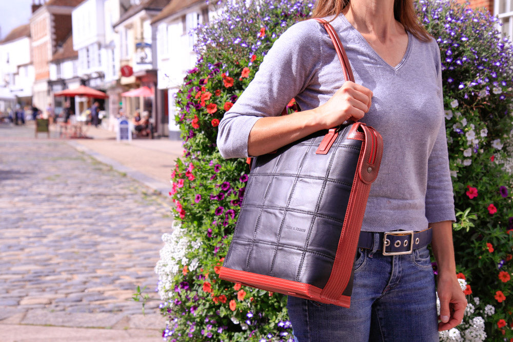 Dutch Tote | Leather & Fire-hose
