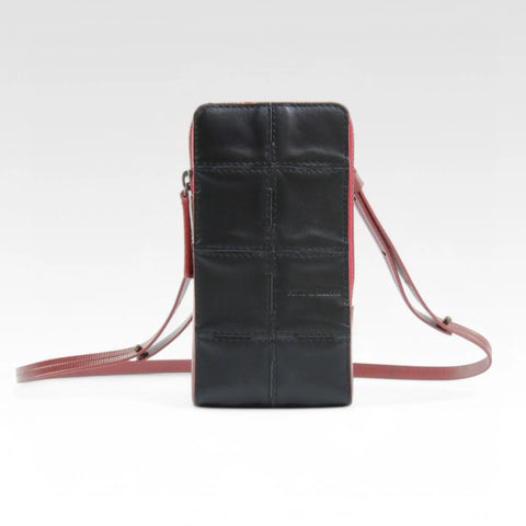 Elvis & Kresse Crossbody Pouch, sustainably made from upcycled Rolls Royce leather  and recycled London Fire Brigade firehose