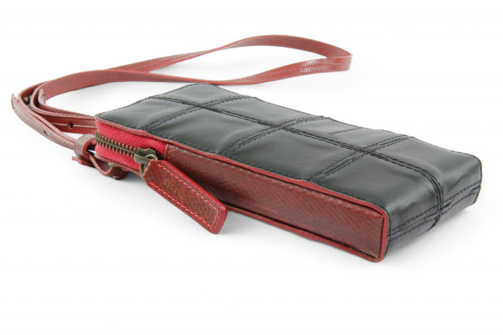 Sustainable leather phone bag by Elvis & Kresse