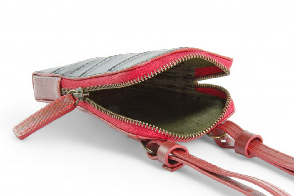 Sustainable leather phone bag by Elvis & Kresse