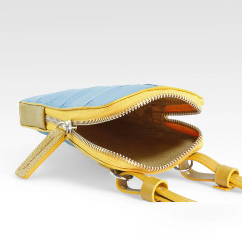 The Elvis & Kresse Crossbody Pouch has a rescued parachute lining