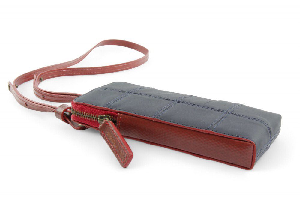 Sustainable leather phone bag by Elvis & Kresse