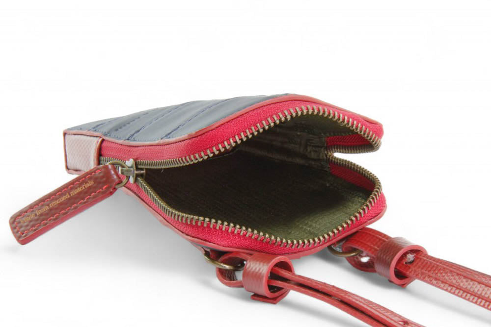 Sustainable leather phone bag by Elvis & Kresse