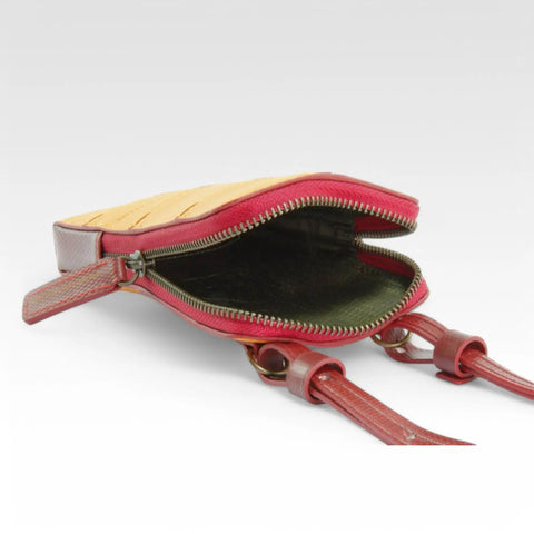 The Elvis & Kresse Crossbody Pouch has a rescued parachute lining
