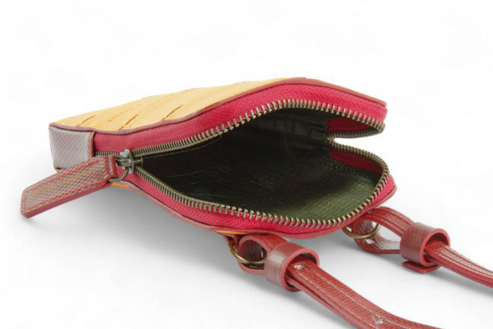 Sustainable leather phone bag by Elvis & Kresse