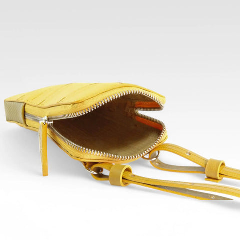 The Elvis & Kresse Crossbody Pouch has a rescued parachute lining