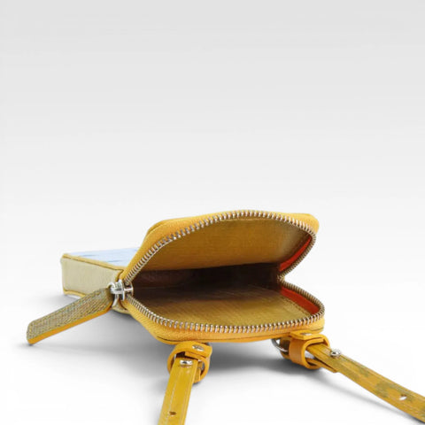 The Elvis & Kresse Crossbody Pouch has a rescued parachute lining