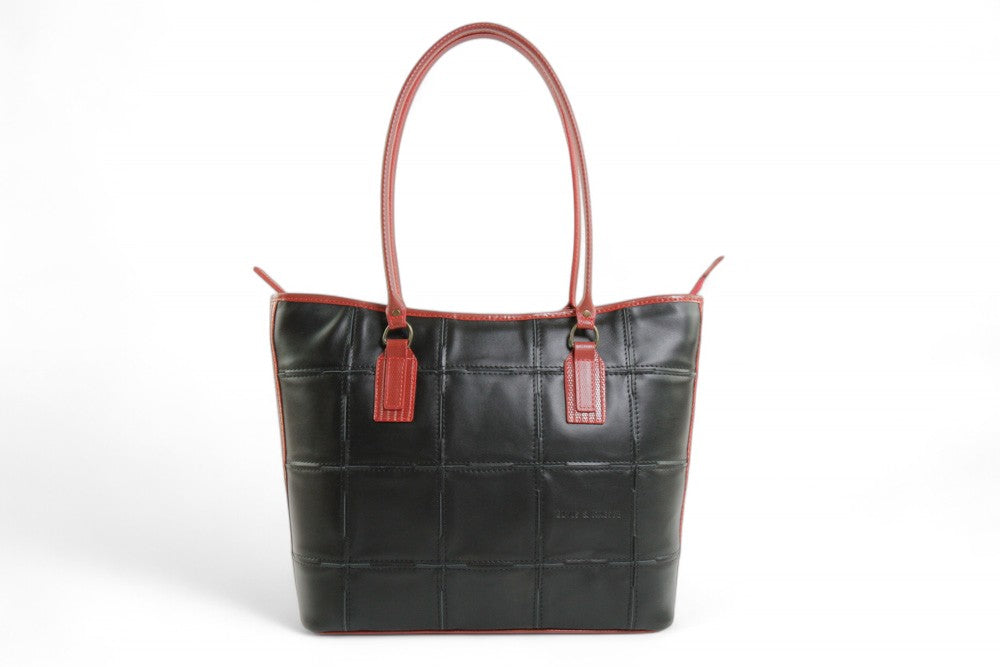 small leather tote bag