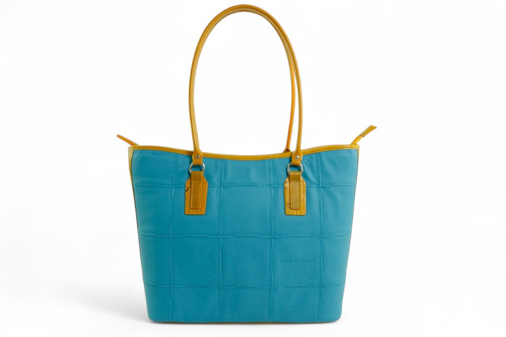small leather tote bag