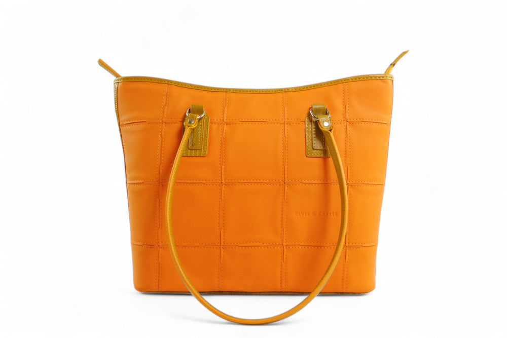 upcycled leather tote bag