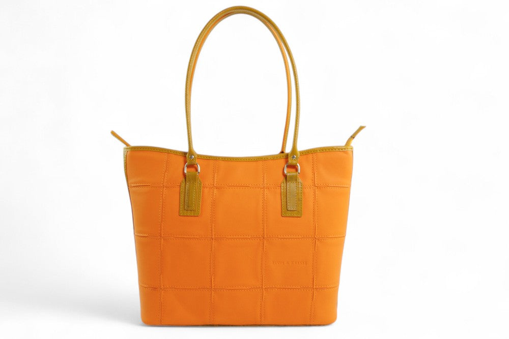 small leather tote bag