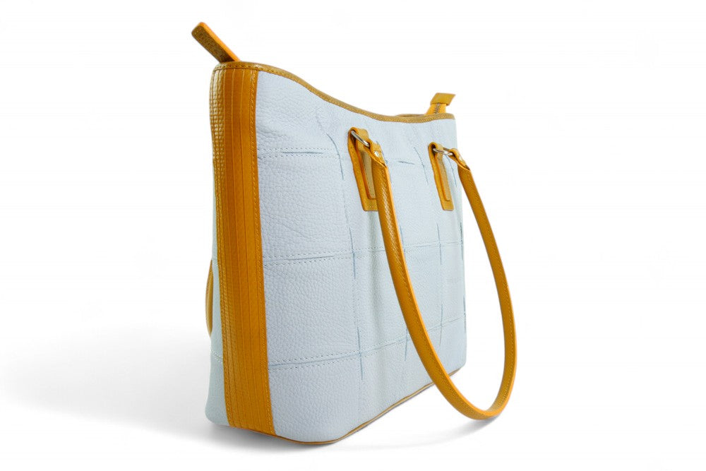 Small leather tote bag
