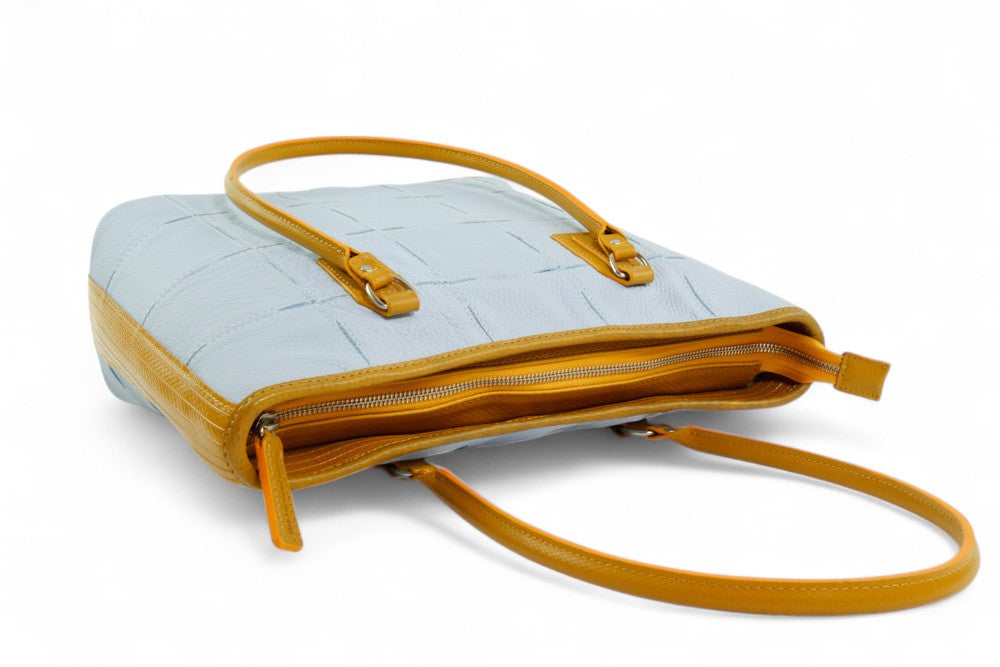 Small leather tote bag