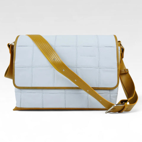 Elvis & Kresse Field Bag, sustainably made from upcycled Rolls Royce leather  and recycled London Fire Brigade fire-hose
