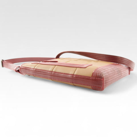 Sustainable luxury messenger bag made by Elvis & Kresse: B Corp, Social Enterprise and Living Wage employer