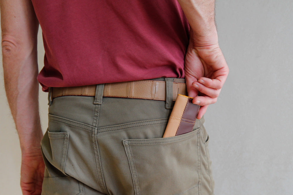 upcycled leather cardholder