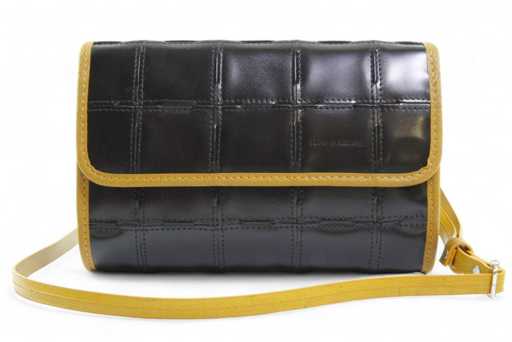 Upcycled leather crossbody bag
