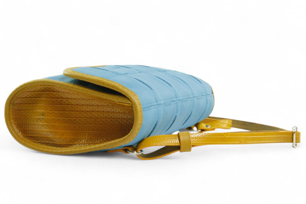 upcycled leather crossbody bag