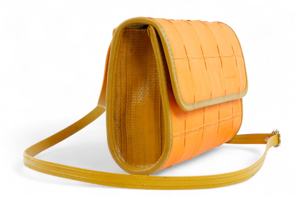 upcycled leather crossbody bag
