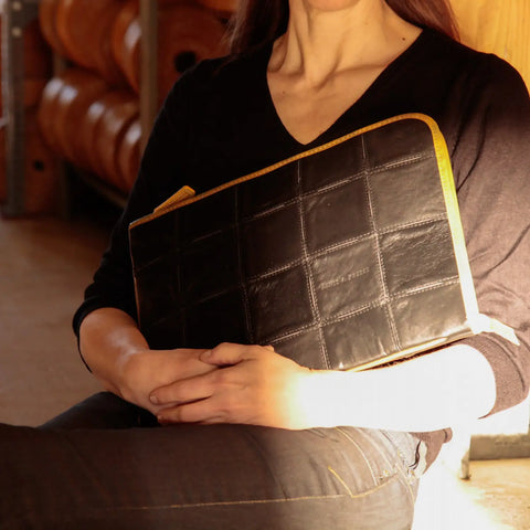 Folio Laptop Case | Leather & Fire-hose
