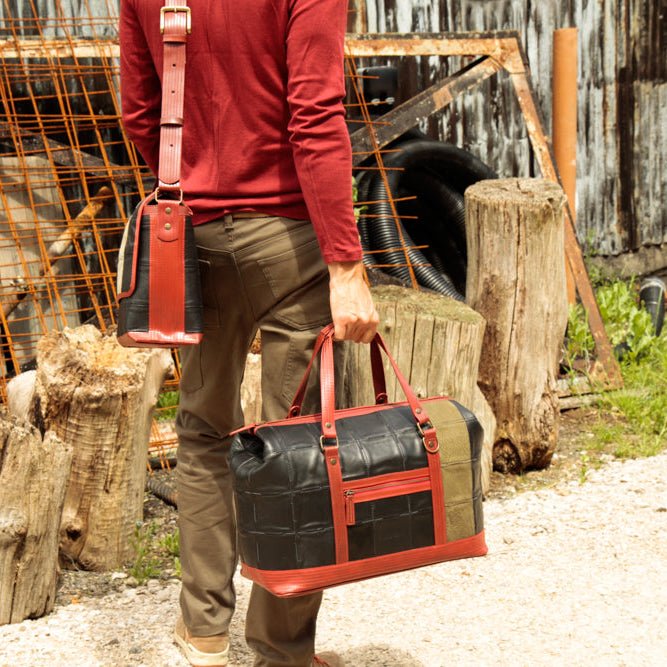Gladstone Travel Bag | Leather & Fire-hose