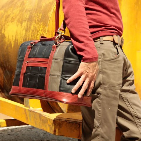 Gladstone Travel Bag | Leather & Fire-hose