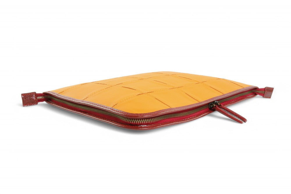 Upcycled leather laptop case