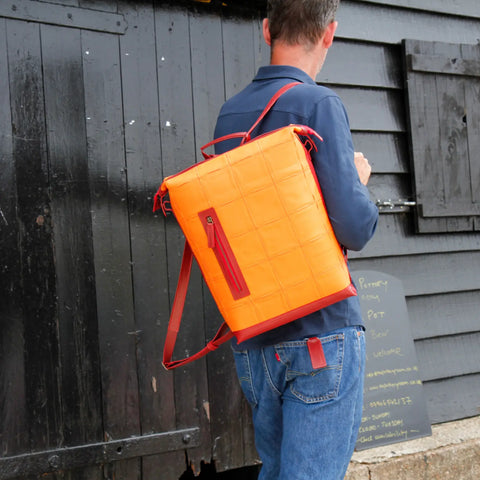 Large Backpack | Leather & Fire-hose