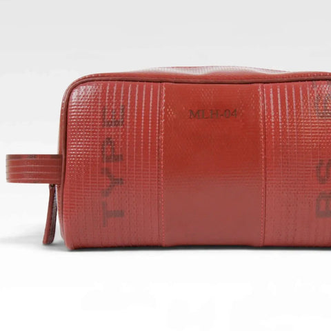 The Elvis & Kresse fire-hose Large Washbag: personalisation available