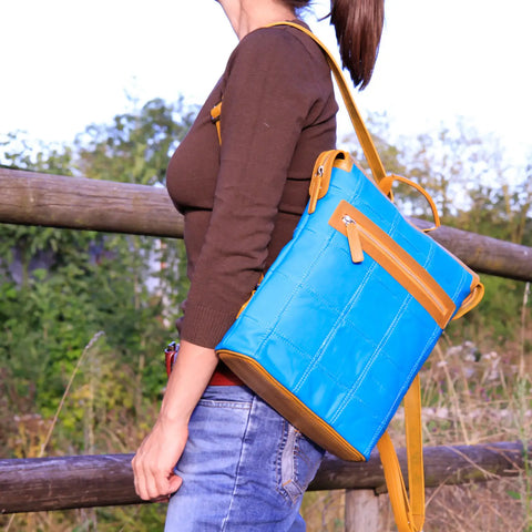 Small Backpack | Leather & Fire-hose