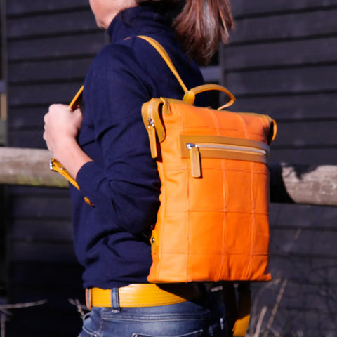 Small Backpack | Leather & Fire-hose