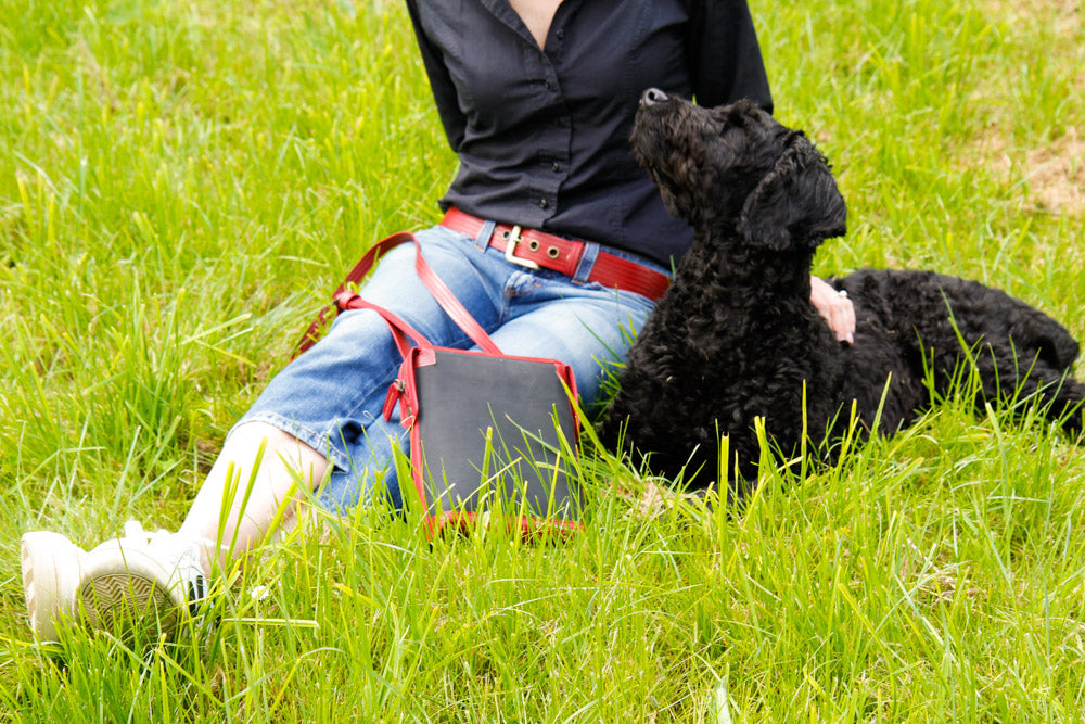 Vegan leather saddle bag